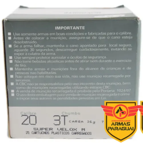 Munição CBC Cal. 20 36g