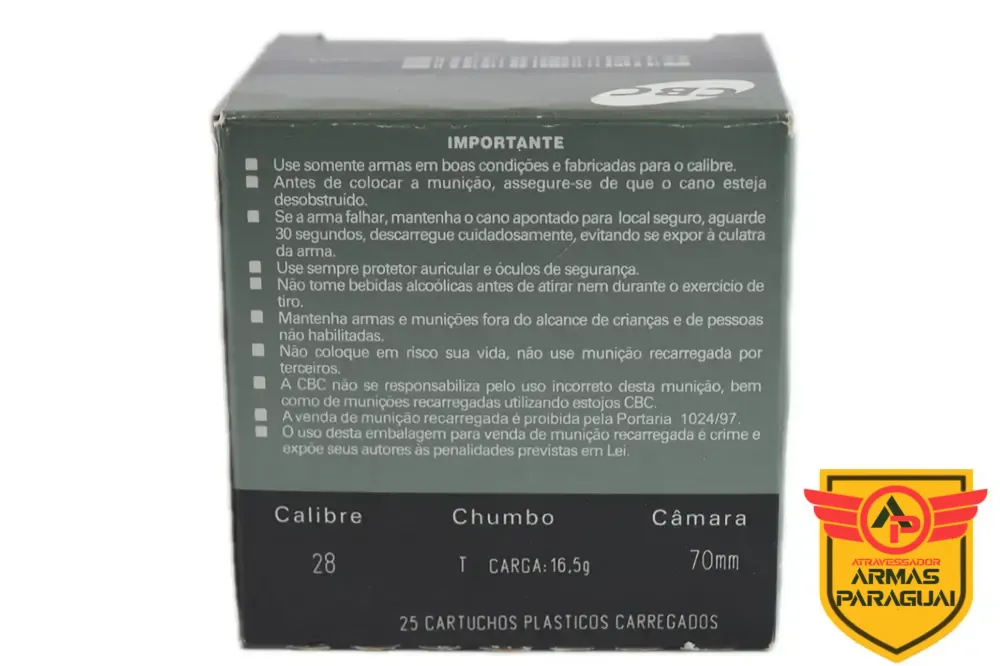 Munição CBC Cal. 28 16,5g