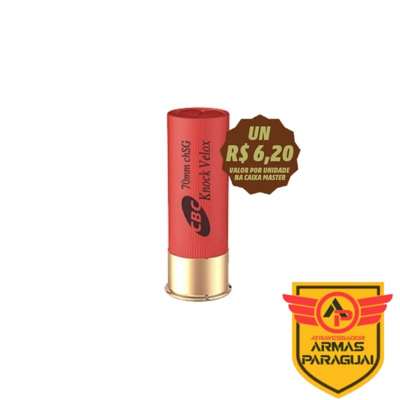 Caixa Master 250 Munições CBC Calibre 12 Câmara 70mm Chumbo SG - KNOCK VELOX - 250un