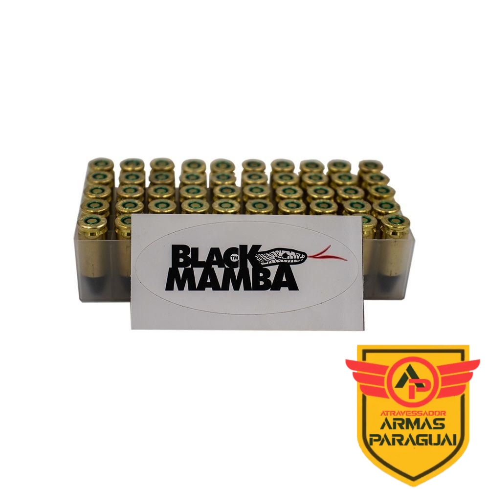 Munição Fiocchi Cal 9mm FMJTC Black Mamba 100GR CX 50