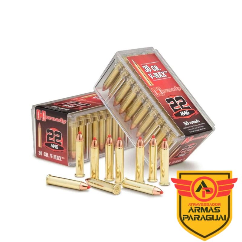 Munição Hornady Cal 22WMR V-Max 30gr - 50 un