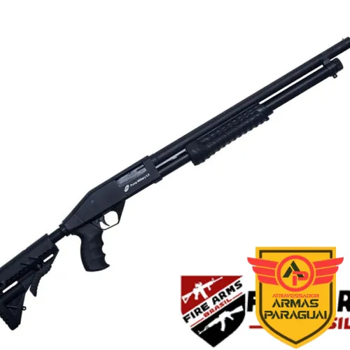 Espingarda CBC Pump Military 3.0 - Cal. 12 - Cano 19" - Coronha Retrátil