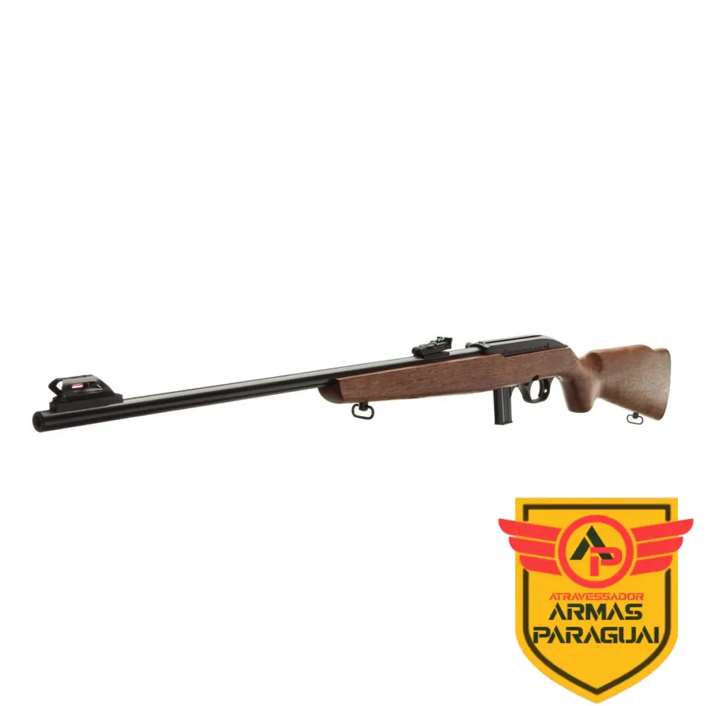 Rifle CBC 7022 Semiautomático Calibre .22LR Cano 21" Oxidado Coronha Madeira